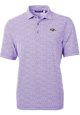 Cutter and Buck Baltimore Ravens Mens Virtue Eco Pique Botanical Short Sleeve Polo