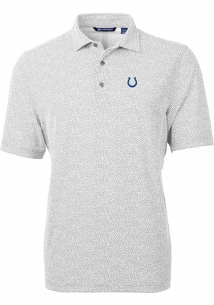 Cutter and Buck Indianapolis Colts Mens Grey Virtue Eco Pique Botanical Short Sleeve Polo