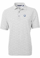 Cutter and Buck Indianapolis Colts Mens Grey Virtue Eco Pique Botanical Short Sleeve Polo