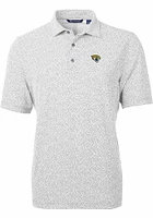 Cutter and Buck Jacksonville Jaguars Mens Grey Virtue Eco Pique Botanical Short Sleeve Polo