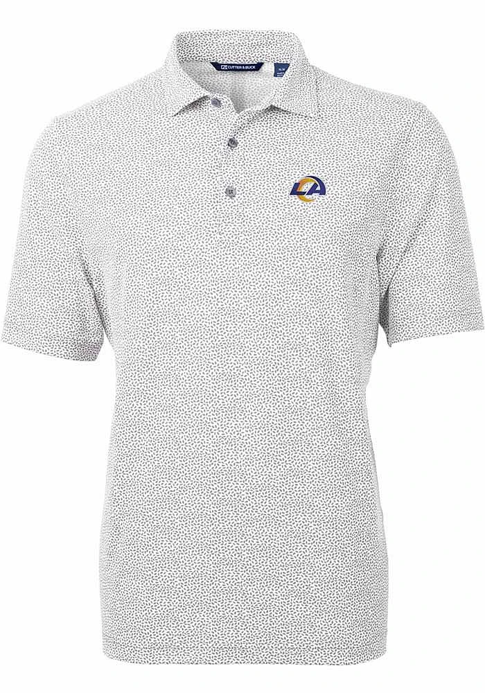 Cutter and Buck Los Angeles Rams Mens Grey Virtue Eco Pique Botanical Short Sleeve Polo