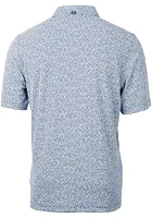 Cutter and Buck Miami Dolphins Mens Navy Blue Virtue Eco Pique Botanical Short Sleeve Polo
