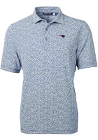 Cutter and Buck New England Patriots Mens Navy Blue Virtue Eco Pique Botanical Short Sleeve Polo