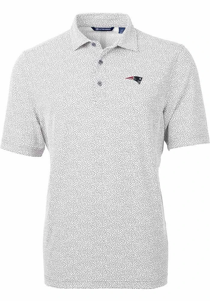 Cutter and Buck New England Patriots Mens Virtue Eco Pique Botanical Short Sleeve Polo