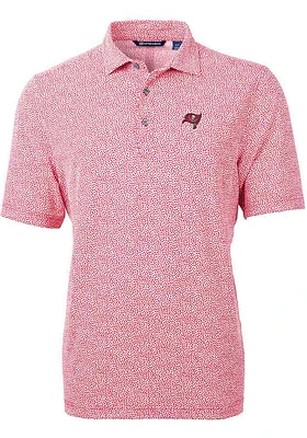 Cutter and Buck Tampa Bay Buccaneers Mens Virtue Eco Pique Botanical Short Sleeve Polo