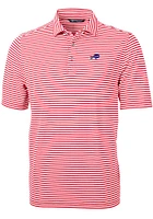 Cutter and Buck Buffalo Bills Mens Virtue Eco Pique Stripe Short Sleeve Polo