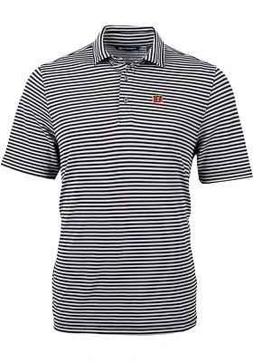 Cutter and Buck Cincinnati Bengals Mens Virtue Eco Pique Stripe Short Sleeve Polo