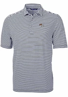 Cutter and Buck Denver Broncos Mens Navy Blue Virtue Eco Pique Stripe Short Sleeve Polo