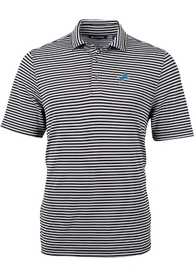 Cutter and Buck Detroit Lions Mens Black Virtue Eco Pique Stripe Short Sleeve Polo