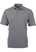 Cutter and Buck Detroit Lions Mens Black Virtue Eco Pique Stripe Short Sleeve Polo