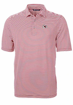 Cutter and Buck Kansas City Chiefs Mens Virtue Eco Pique Stripe Short Sleeve Polo