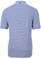 Cutter and Buck Los Angeles Chargers Mens Blue Virtue Eco Pique Stripe Short Sleeve Polo