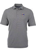Cutter and Buck Los Angeles Rams Mens Black Virtue Eco Pique Stripe Short Sleeve Polo