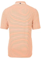 Cutter and Buck Miami Dolphins Mens Orange Virtue Eco Pique Stripe Short Sleeve Polo
