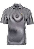 Cutter and Buck Minnesota Vikings Mens Black Virtue Eco Pique Stripe Short Sleeve Polo