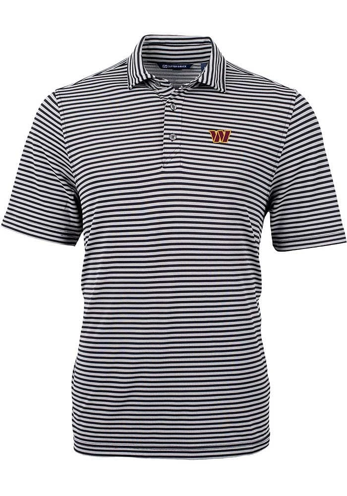 Cutter and Buck Washington Commanders Mens Virtue Eco Pique Stripe Short Sleeve Polo