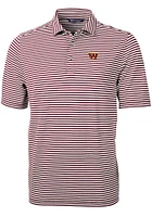 Cutter and Buck Washington Commanders Mens Maroon Virtue Eco Pique Stripe Short Sleeve Polo