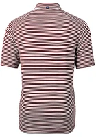 Cutter and Buck Washington Commanders Mens Maroon Virtue Eco Pique Stripe Short Sleeve Polo