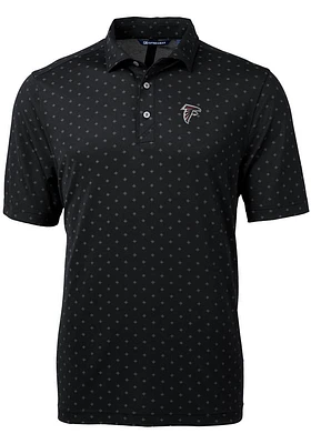 Cutter and Buck Atlanta Falcons Mens Black Virtue Eco Pique Tle Short Sleeve Polo