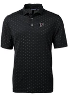 Cutter and Buck Atlanta Falcons Mens Black Virtue Eco Pique Tle Short Sleeve Polo