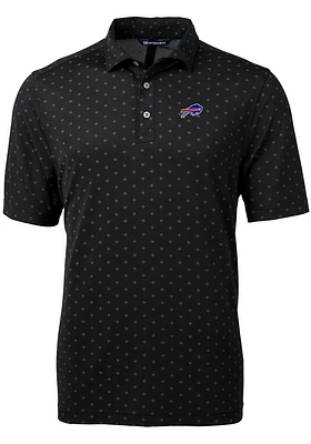 Cutter and Buck Buffalo Bills Mens Black Virtue Eco Pique Tle Short Sleeve Polo