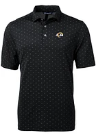 Cutter and Buck Los Angeles Rams Mens Black Virtue Eco Pique Tle Short Sleeve Polo
