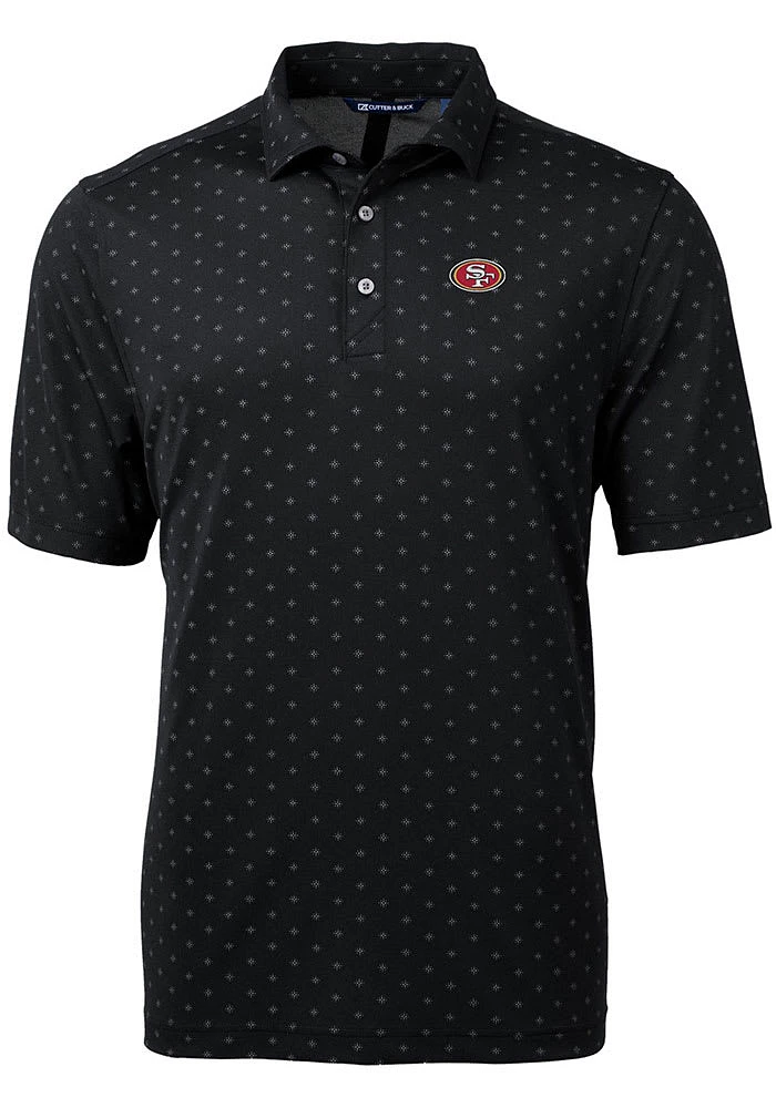 Cutter and Buck San Francisco 49ers Mens Black Virtue Eco Pique Tle Short Sleeve Polo