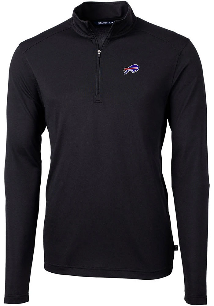 Cutter and Buck Buffalo Bills Mens Virtue Eco Pique Long Sleeve Qtr Zip Pullover