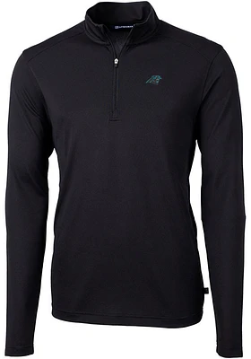 Cutter and Buck Carolina Panthers Mens Virtue Eco Pique Long Sleeve Qtr Zip Pullover