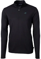 Cutter and Buck Carolina Panthers Mens Virtue Eco Pique Long Sleeve Qtr Zip Pullover