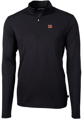 Cutter and Buck Cincinnati Bengals Mens Virtue Eco Pique Long Sleeve 1/4 Zip Pullover