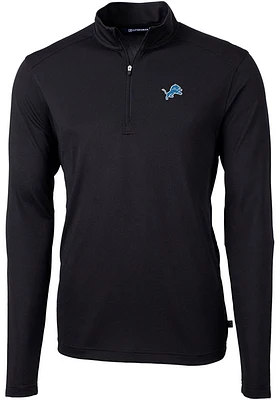 Cutter and Buck Detroit Lions Mens Virtue Eco Pique Long Sleeve Qtr Zip Pullover