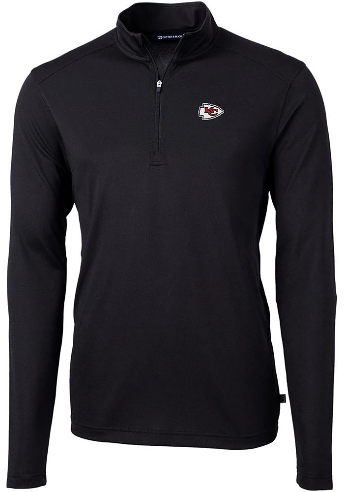 Cutter and Buck Kansas City Chiefs Mens Virtue Eco Pique Long Sleeve Qtr Zip Pullover