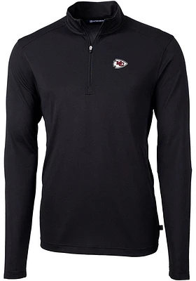 Cutter and Buck Kansas City Chiefs Mens Virtue Eco Pique Long Sleeve Qtr Zip Pullover