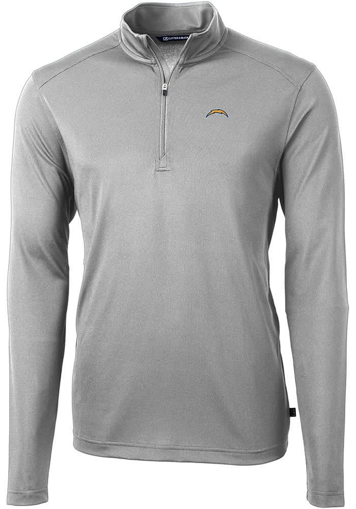 Cutter and Buck Los Angeles Chargers Mens Virtue Eco Pique Long Sleeve Qtr Zip Pullover