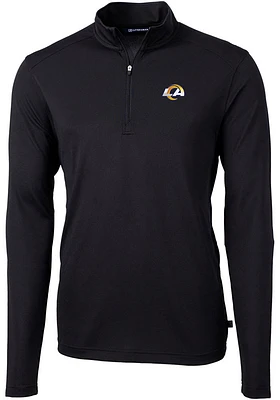 Cutter and Buck Los Angeles Rams Mens Virtue Eco Pique Long Sleeve Qtr Zip Pullover