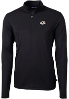 Cutter and Buck Los Angeles Rams Mens Virtue Eco Pique Long Sleeve Qtr Zip Pullover