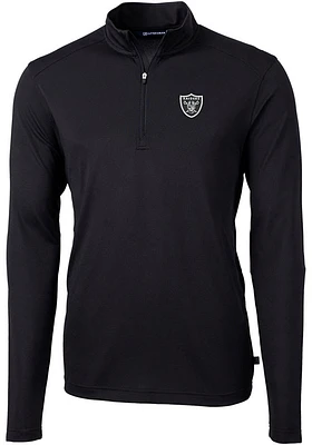 Cutter and Buck Las Vegas Raiders Mens Virtue Eco Pique Long Sleeve Qtr Zip Pullover
