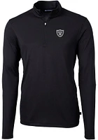 Cutter and Buck Las Vegas Raiders Mens Virtue Eco Pique Long Sleeve Qtr Zip Pullover