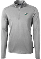 Cutter and Buck Miami Dolphins Mens Virtue Eco Pique Long Sleeve Qtr Zip Pullover