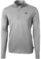 Cutter and Buck New England Patriots Mens Virtue Eco Pique Long Sleeve Qtr Zip Pullover