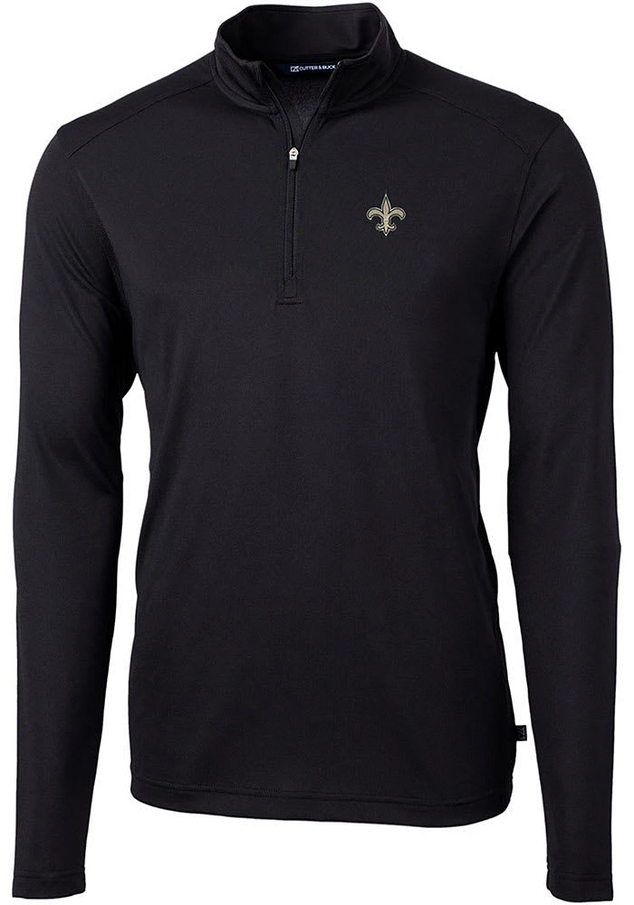 Cutter and Buck New Orleans Saints Mens Virtue Eco Pique Long Sleeve Qtr Zip Pullover