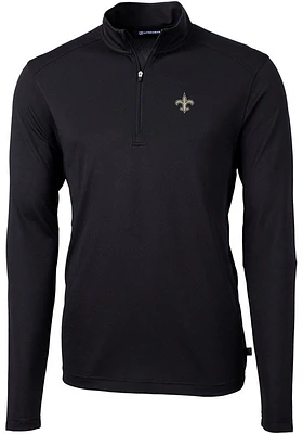 Cutter and Buck New Orleans Saints Mens Virtue Eco Pique Long Sleeve Qtr Zip Pullover