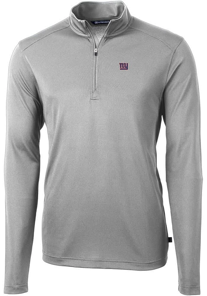 Cutter and Buck New York Giants Mens Virtue Eco Pique Long Sleeve Qtr Zip Pullover