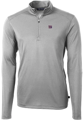 Cutter and Buck New York Giants Mens Virtue Eco Pique Long Sleeve Qtr Zip Pullover