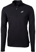 Cutter and Buck Philadelphia Eagles Mens Virtue Eco Pique Long Sleeve Qtr Zip Pullover
