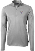 Cutter and Buck Pittsburgh Steelers Mens Virtue Eco Pique Long Sleeve Qtr Zip Pullover