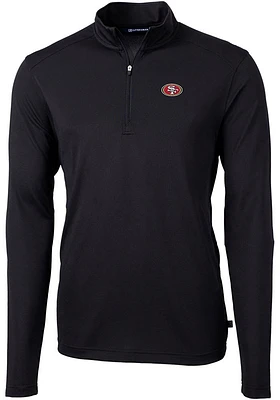 Cutter and Buck San Francisco 49ers Mens Virtue Eco Pique Long Sleeve Qtr Zip Pullover