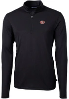 Cutter and Buck San Francisco 49ers Mens Virtue Eco Pique Long Sleeve Qtr Zip Pullover