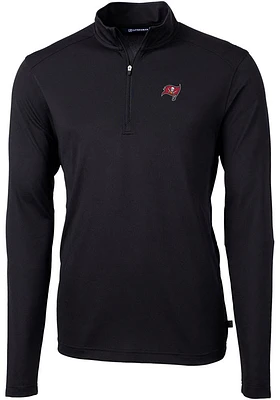 Cutter and Buck Tampa Bay Buccaneers Mens Virtue Eco Pique Long Sleeve Qtr Zip Pullover